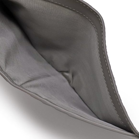 Prada Bilfold Wallet Mini Vitello Dino Triangle Marmo Gray - Picture 2 of 5